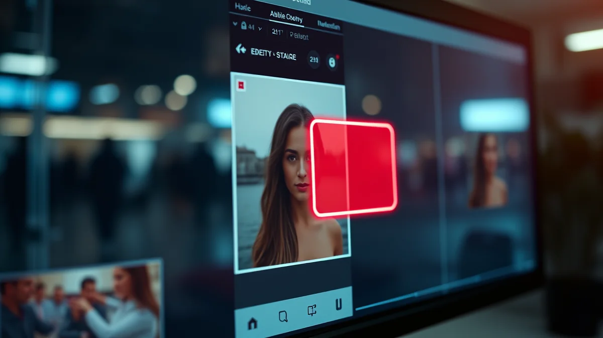 AI editing a public Instagram photo, with a red X indicating removal