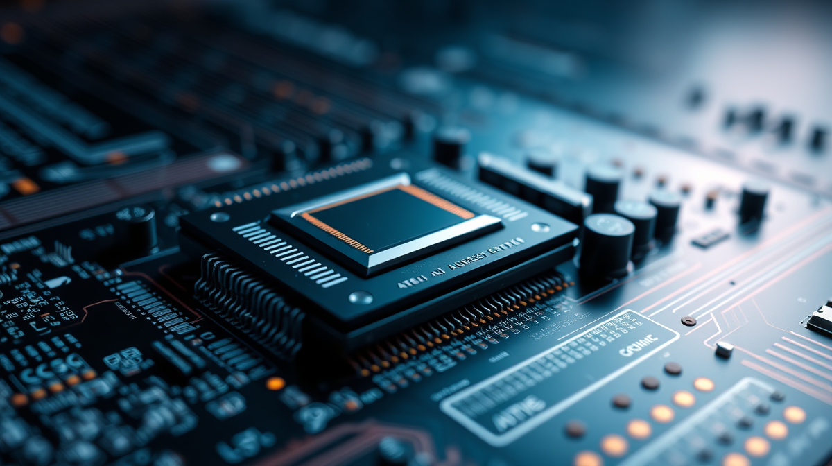 Silicon AI accelerator chip with modular chiplet design on a circuit board