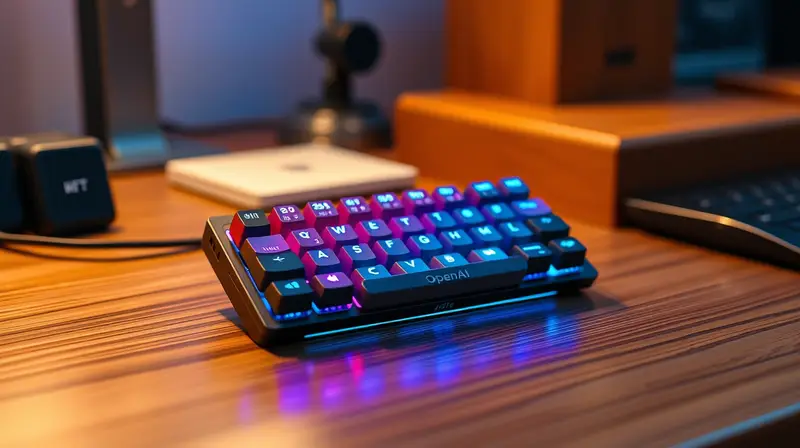 OpenAI Codex Micro keyboard with colored illuminated keys