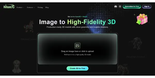 hitem3d next gen 3d model generator powered by ai ec99c4ca0213