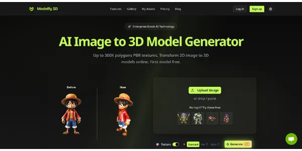 modelfy 3d ai image to 3d model generator 392d939ec263