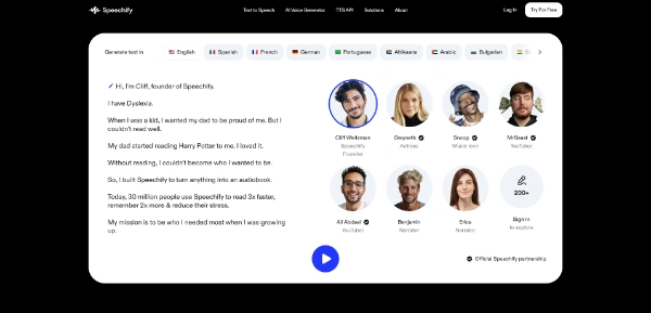 speechify free text to speech reader ai tts b40f9c1625fa