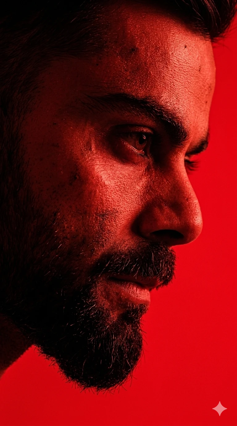 King Kohli Intense 4K Red Aesthetic Portrait