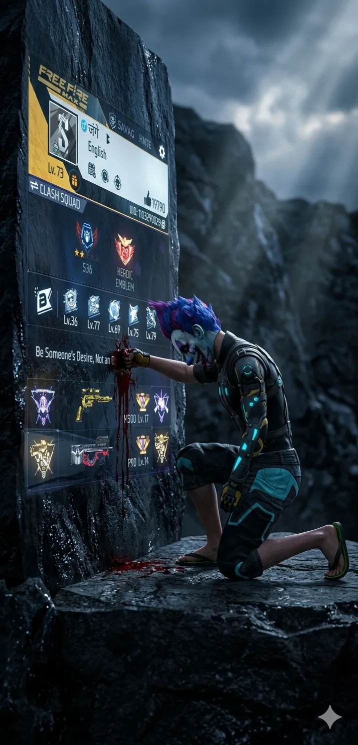 Hyper Realistic Free Fire Profile Scene Prompt