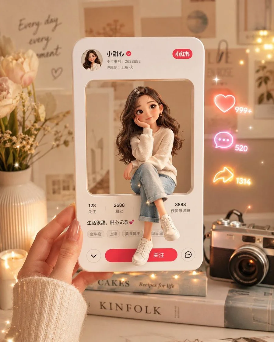 3D Social Media Profile Card