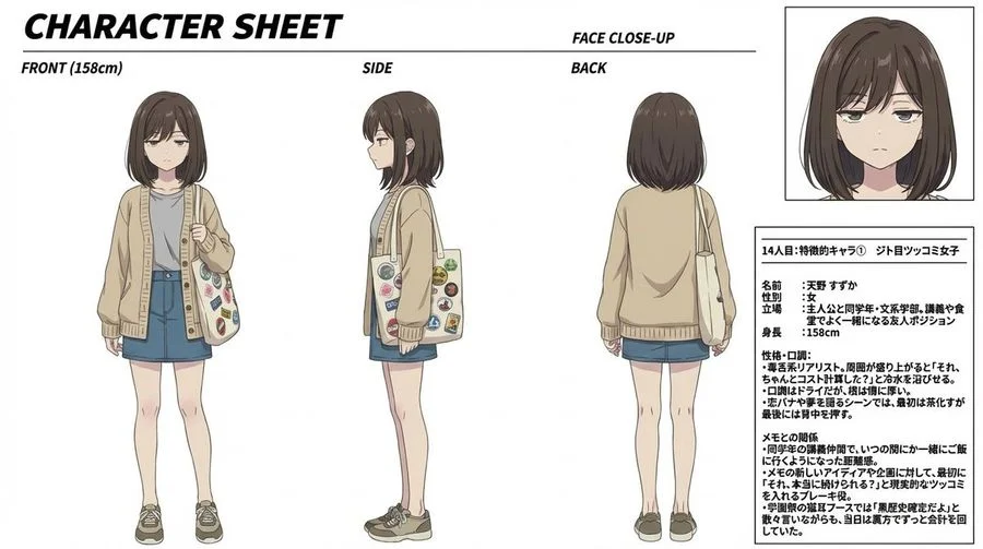 Anime Cat Girl Character Sheet