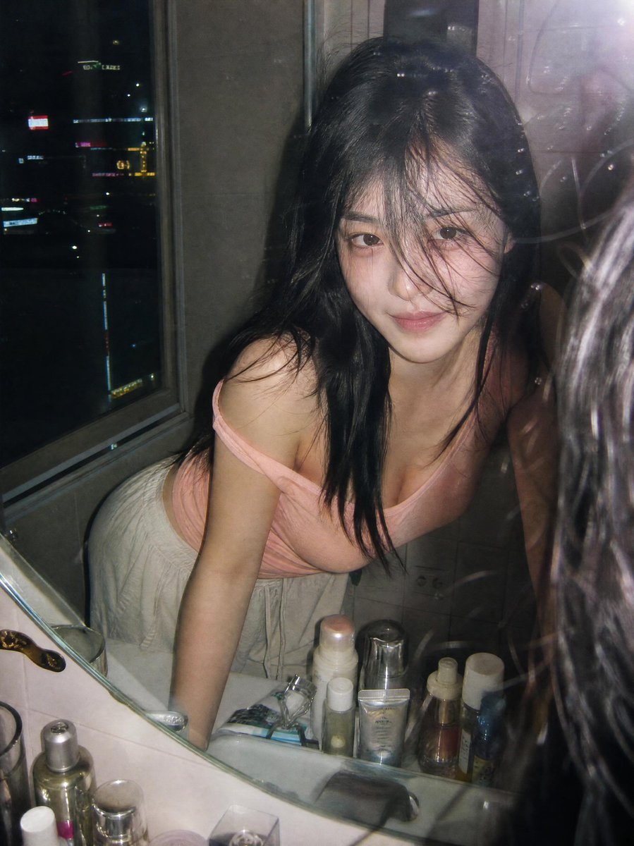 Candid Night Bathroom Portrait
