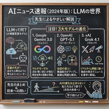 Chalkboard-style AI news summary