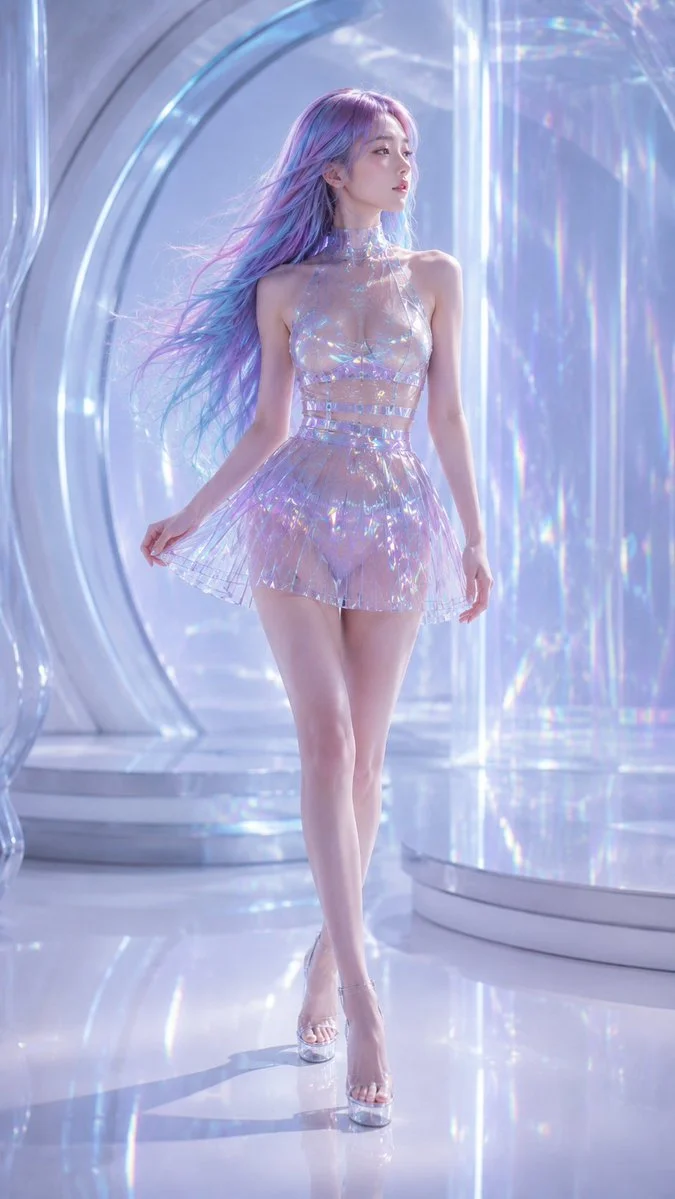 Futuristic Holographic Fashion Portrait