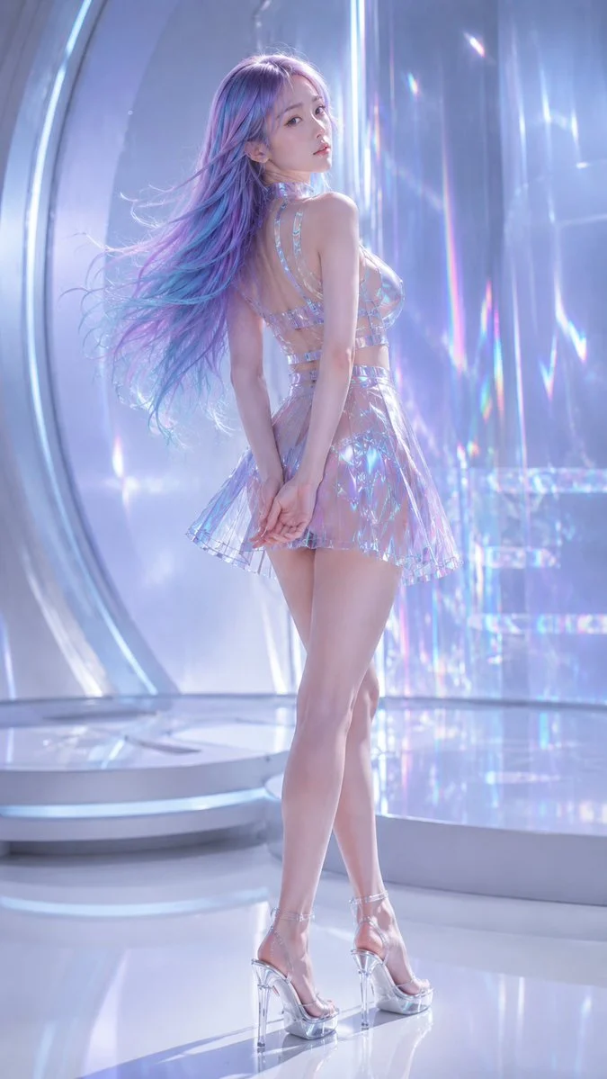 Futuristic Holographic Fashion Portrait