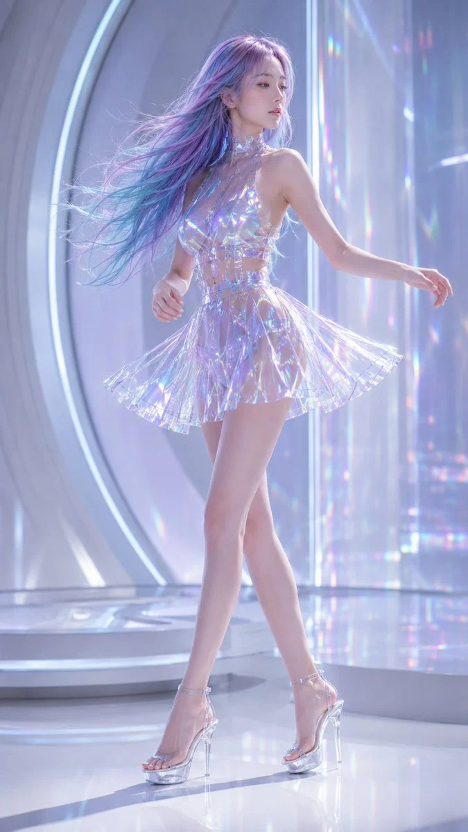 Futuristic Holographic Fashion Portrait