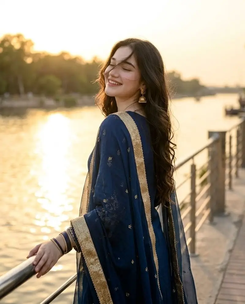 Golden Hour Riverside Portrait