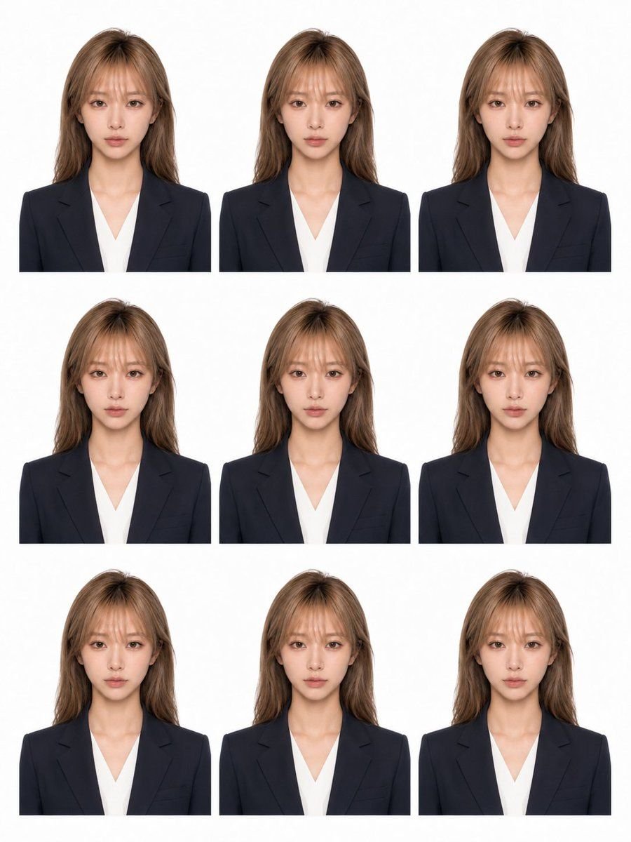 Nine-Photo ID Portrait Sheet