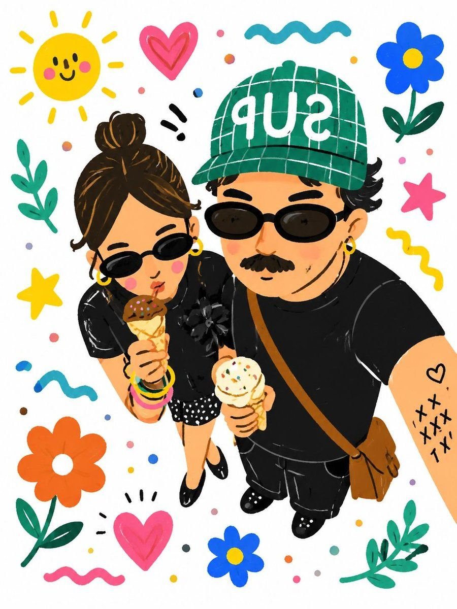 Selfie to Doodle Art Illustration