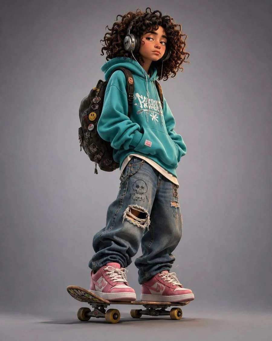 Stylized Urban 3D Skater Character
