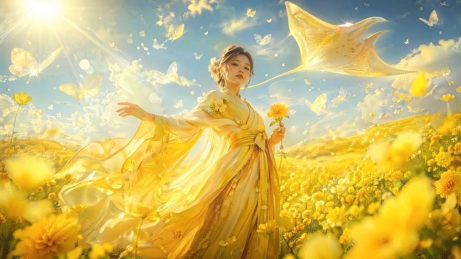Surreal Low-Angle Floral Portrait