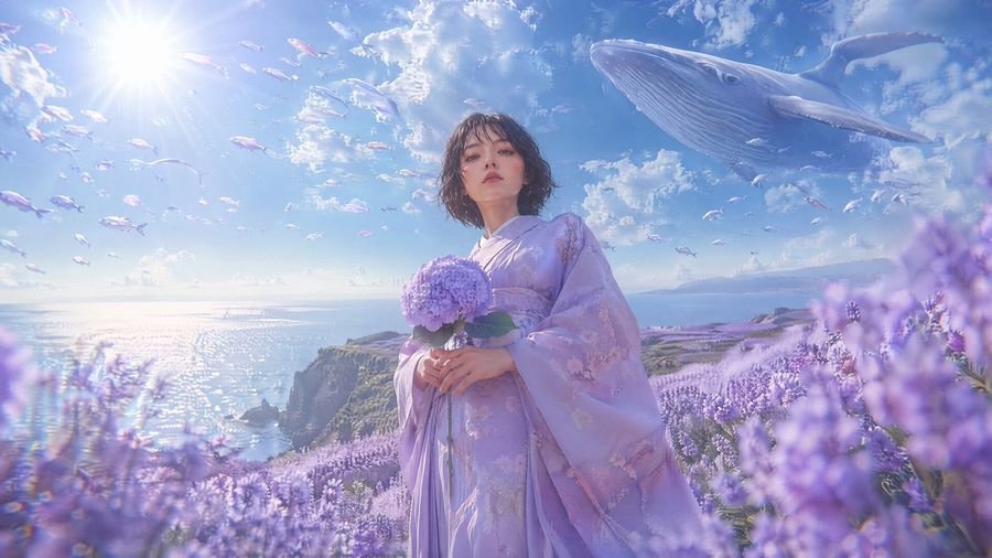 Surreal Low-Angle Floral Portrait