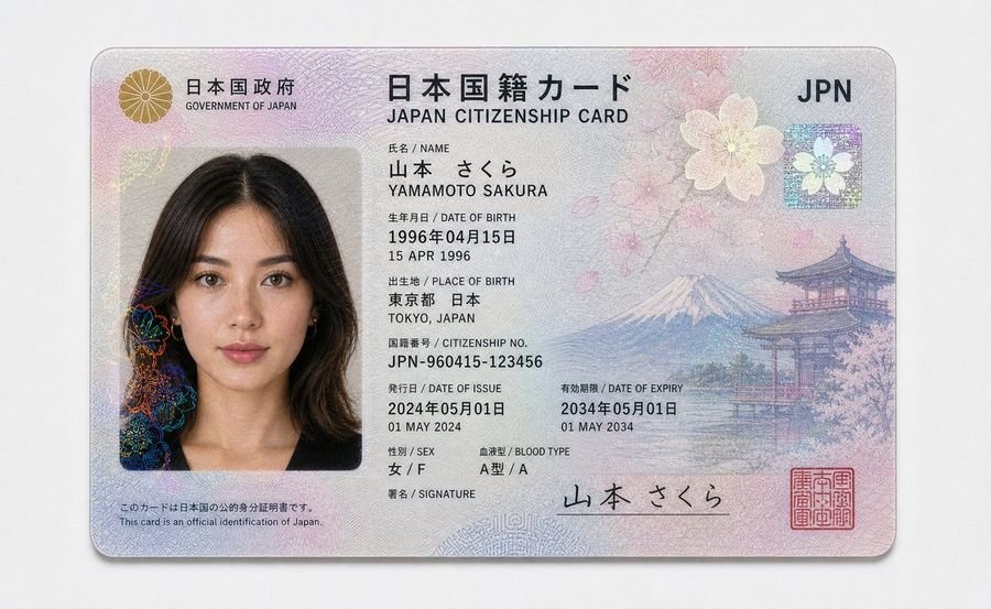 US Citizenship Identity Card Mockup