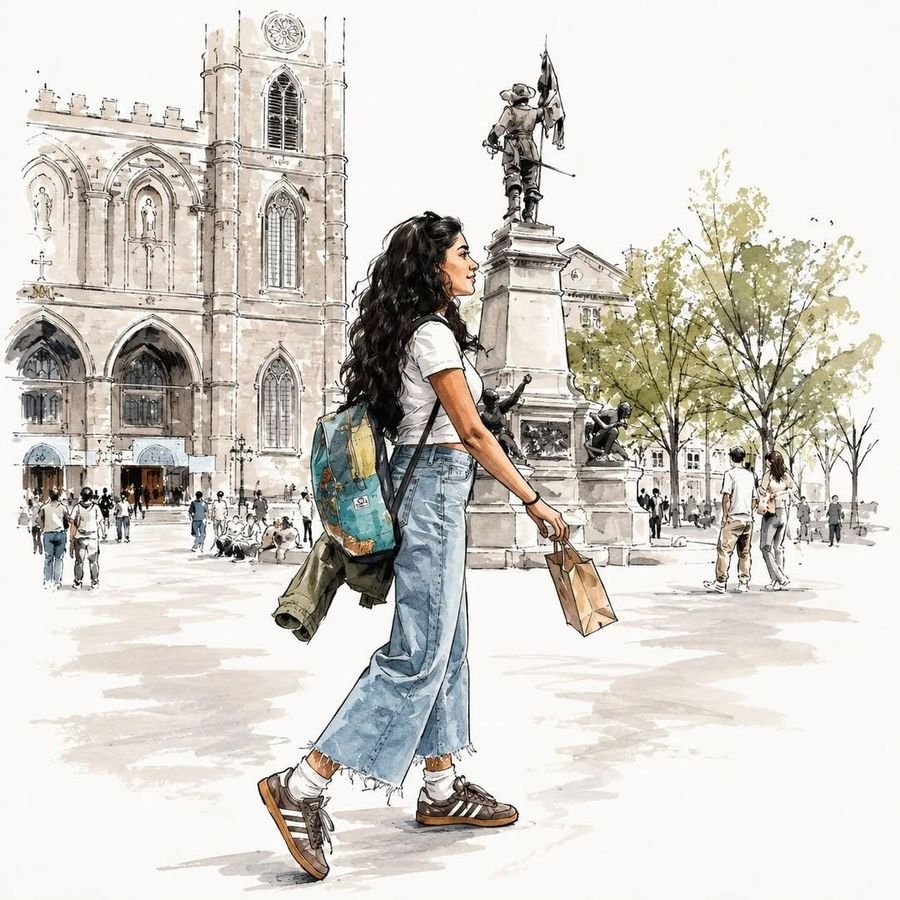 Watercolor Fashion Travel Illustration