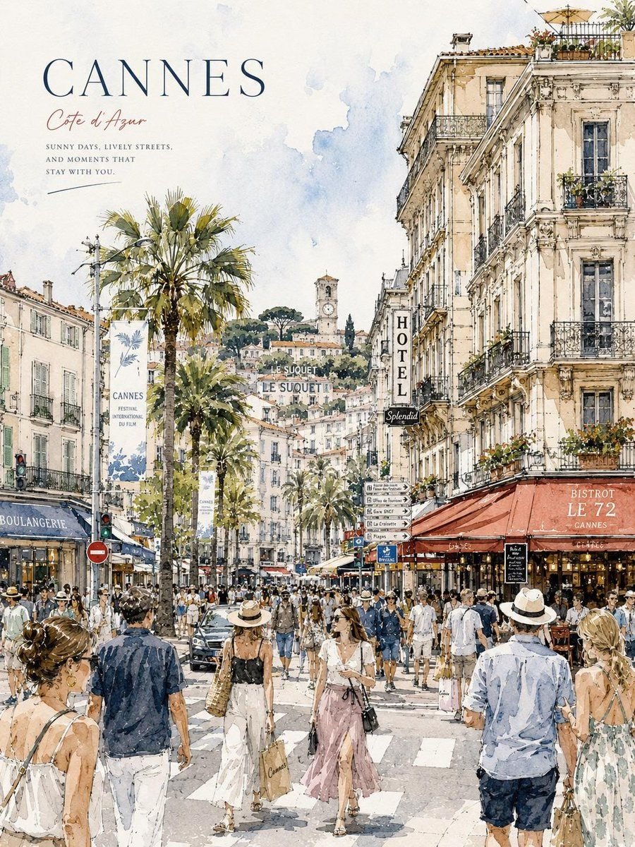 Watercolor Urban Travel Poster