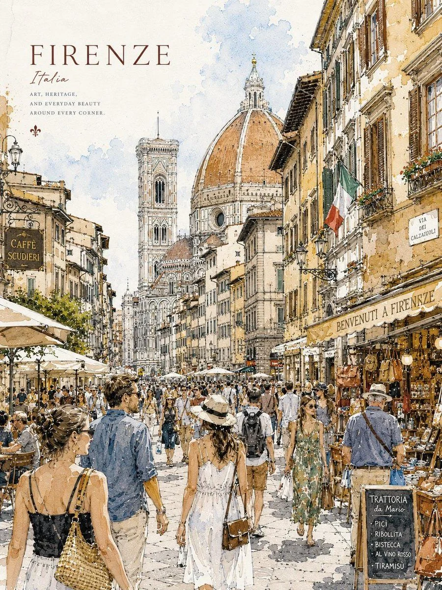 Watercolor Urban Travel Poster