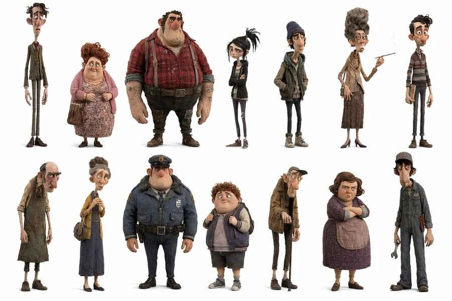 whimsical animated townsfolk lineup slide 0 f25ac36542ac